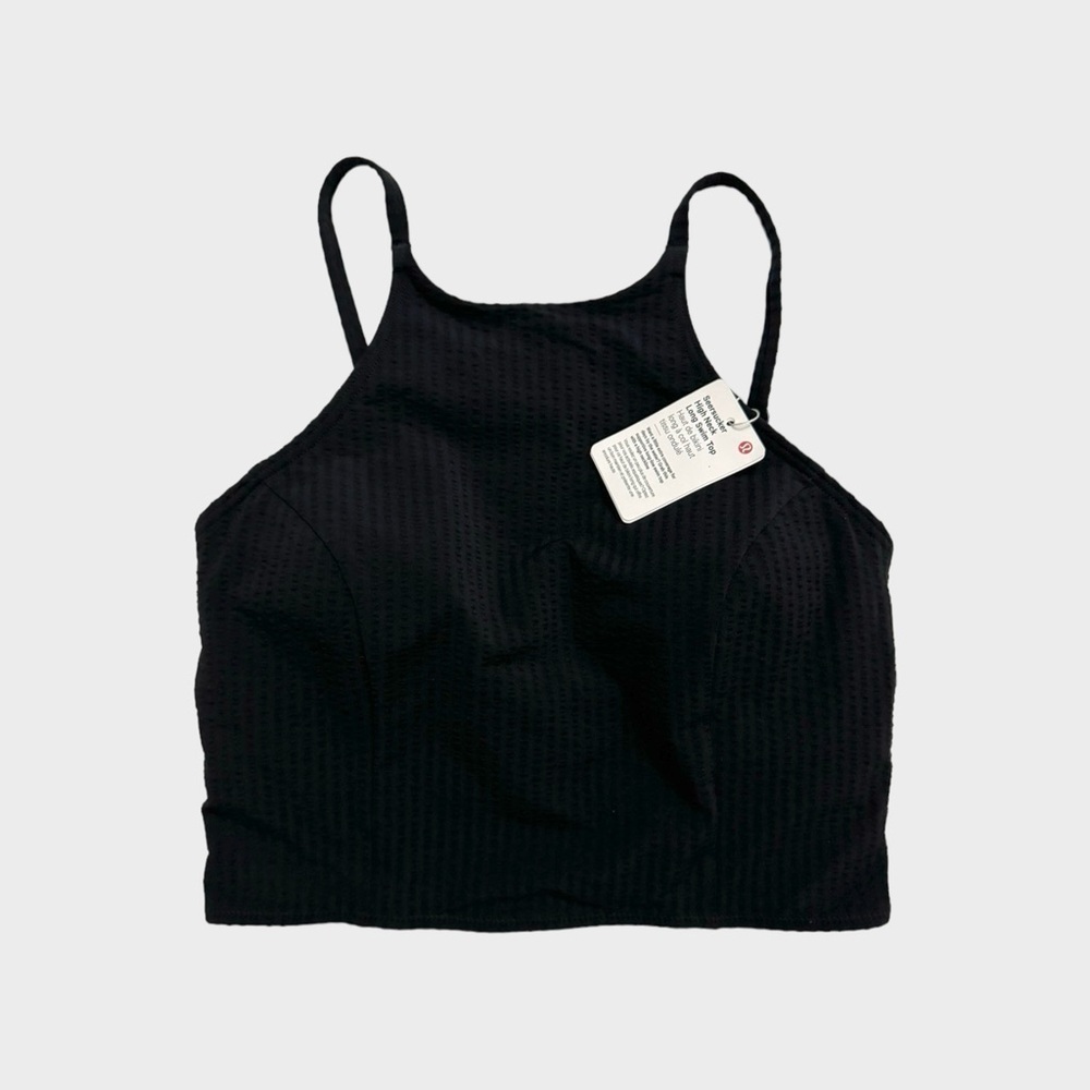 Lululemon Seersucker High Neck Long Line Swim Top *C/D Cups, Size XS